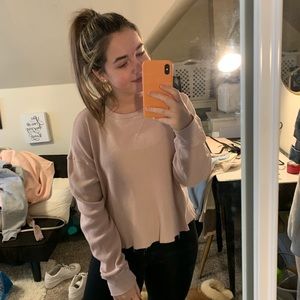 John Galt brandy Melville crop waffle knit top